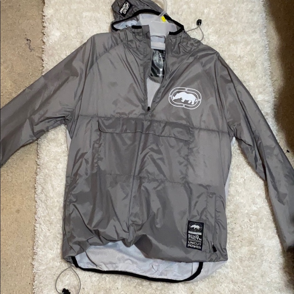 Gray windbreaker